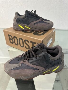 adidas Yeezy Boost 700 “Mauve” Sneakers - Brown with Neon Yellow Accents